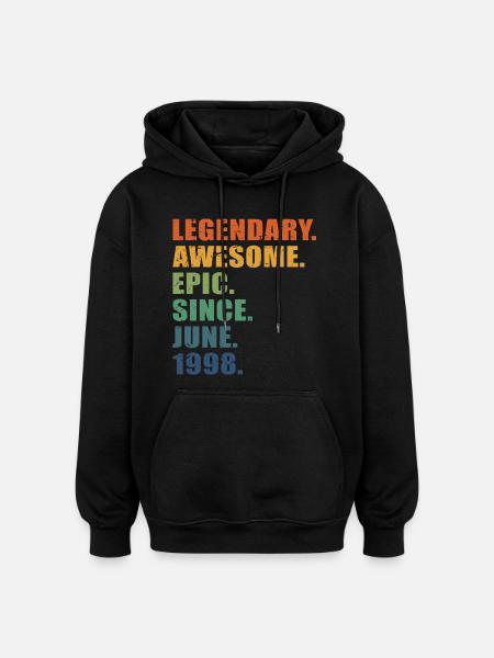 25 års fødselsdag, juni 1998, 25 års jubilæum - Oversize unisex hoodie - sort