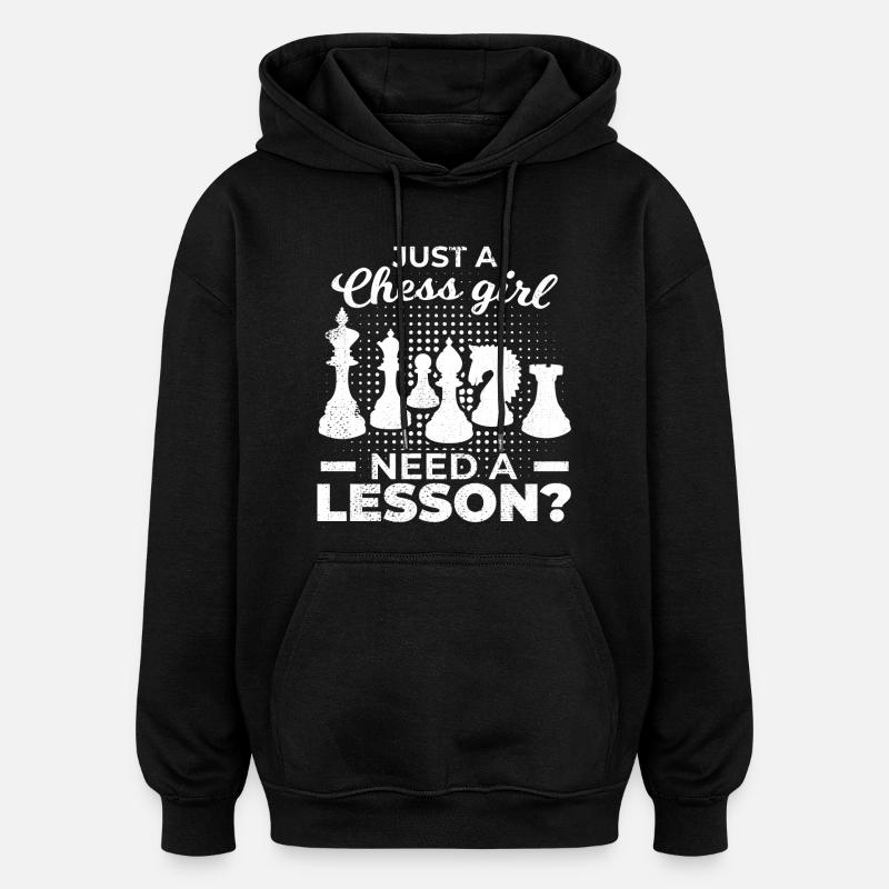Joueur d’échecs - Sweat à capuche oversize unisexe - noir