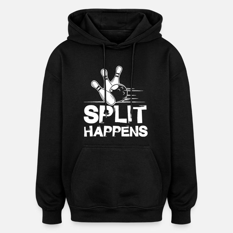 Bowling Split Happens - Oversized Unisex Hoodie - black