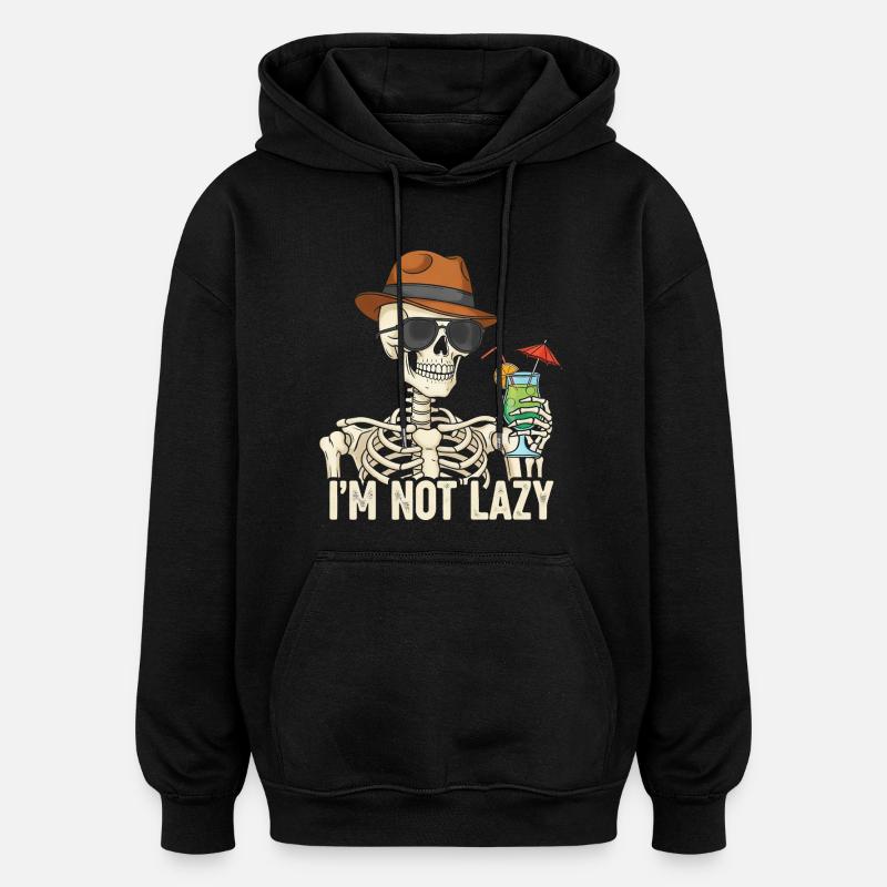 Skeletor mit Sommergetränk - Oversized Unisex Hoodie - Schwarz