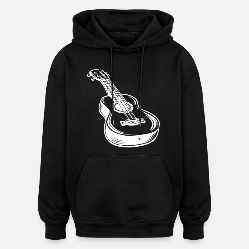 Ukulele Sketch - Oversized Unisex Hoodie - black