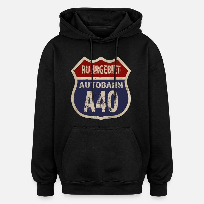 A40 - Ruhrgebiet - Oversized Unisex Hoodie - Schwarz