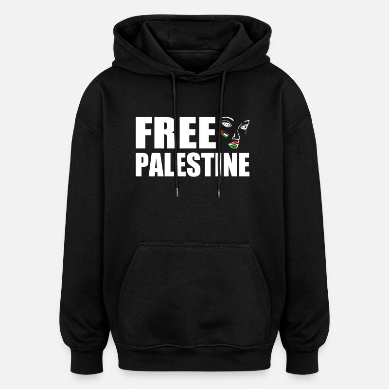 Free palestine - Sweat à capuche oversize unisexe - noir