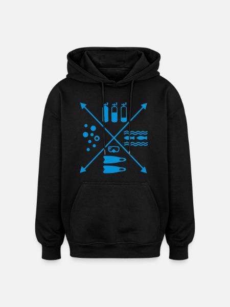 dive - Oversized Unisex Hoodie - black