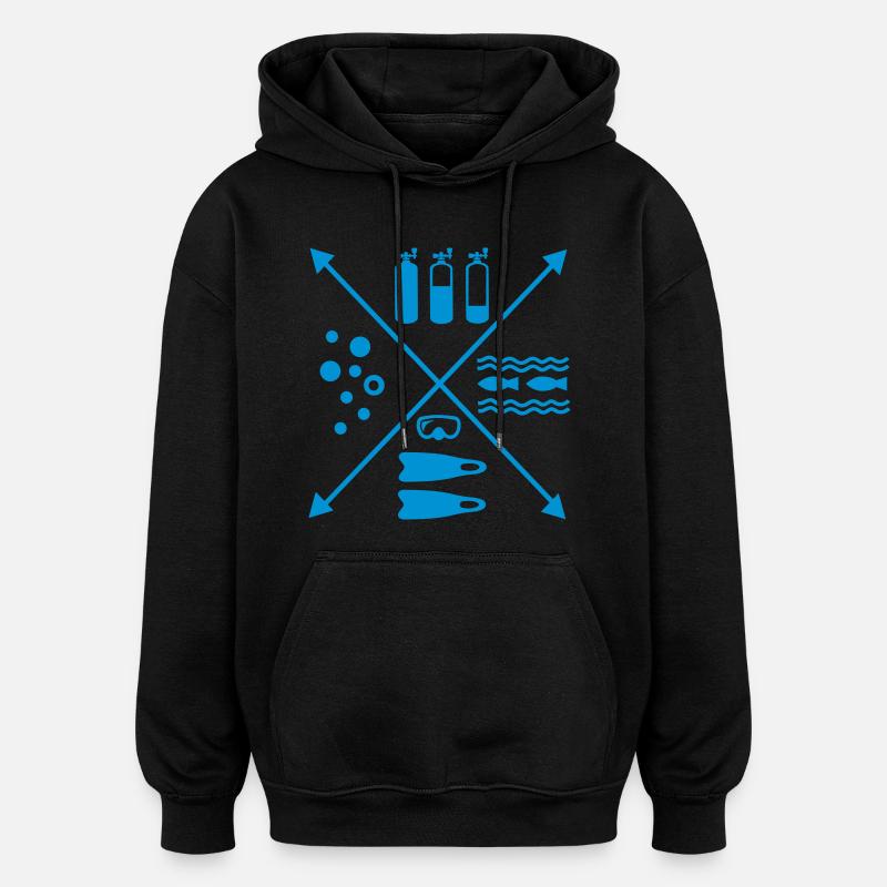 dive - Oversized Unisex Hoodie - black
