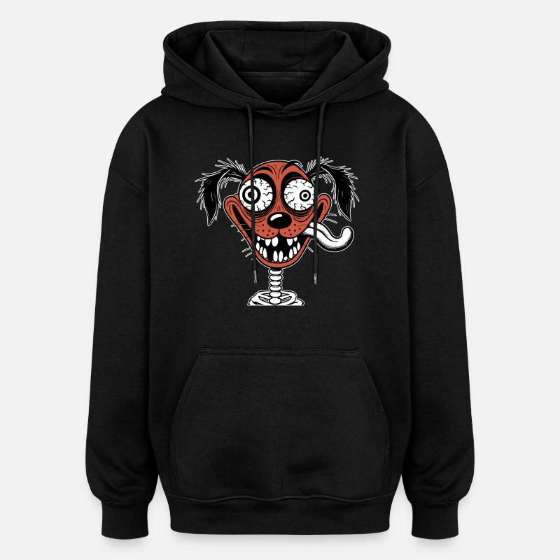 Chien idiot - Sweat à capuche oversize unisexe - noir
