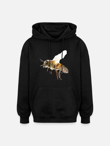 Biene - Oversized Unisex Hoodie - Schwarz