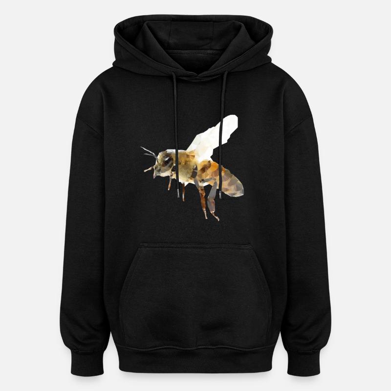 Abeille - Sweat à capuche oversize unisexe - noir