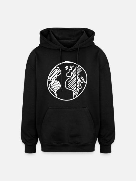 globe - Oversized Unisex Hoodie - black