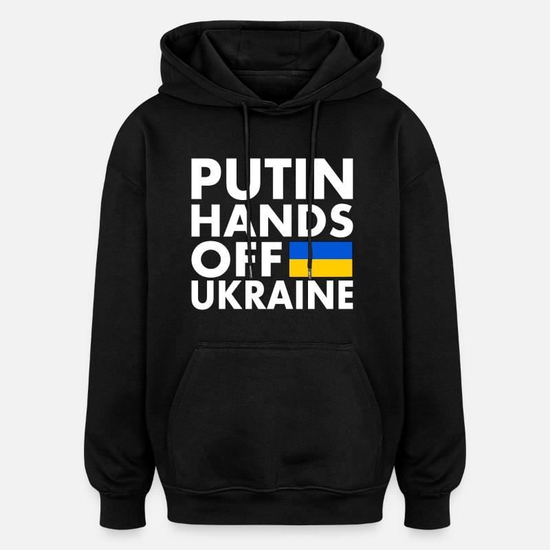 Putin hands off ukraine - Sweat à capuche oversize unisexe - noir