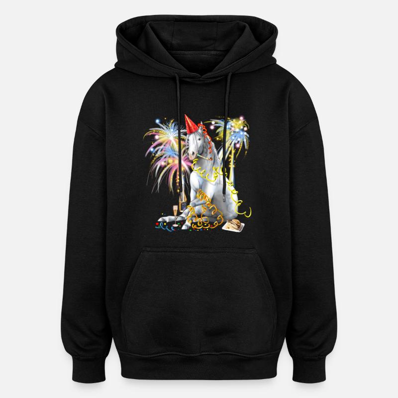 Partyhengst Silvesterknaller - Oversized Unisex Hoodie - Schwarz