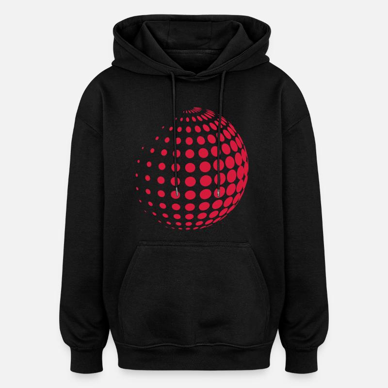 pointillé Sphère - Sweat à capuche oversize unisexe - noir