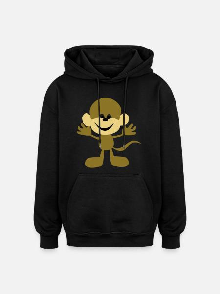 affe - Oversized Unisex Hoodie - Schwarz
