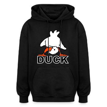 Ducking Duck (3 colors) - Oversized Unisex Hoodie - black - Front - Noah (186cm)