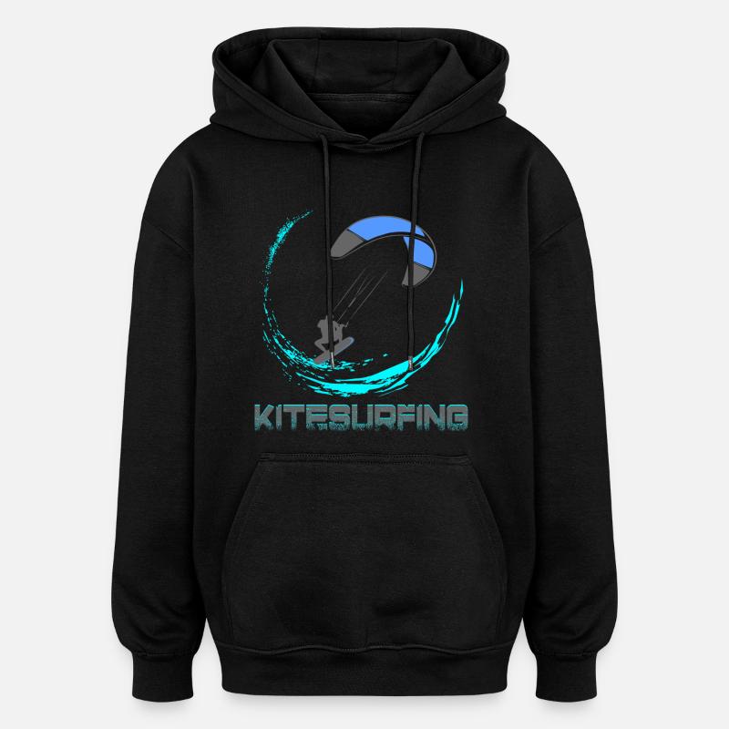 Kitesurfing - Oversized Unisex Hoodie - Schwarz