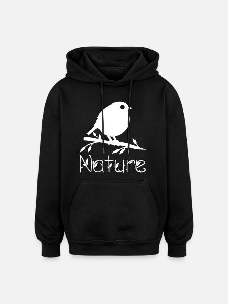 Nature is waking up (white) - Oversized Unisex Hoodie - black