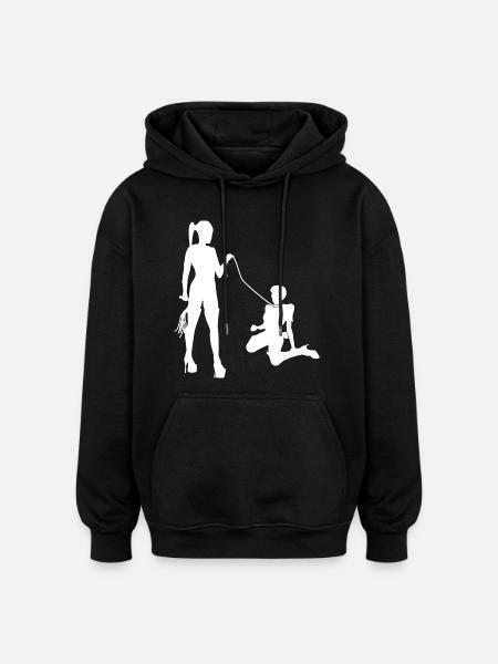 Domina mistress with SM slave - Oversized Unisex Hoodie - black