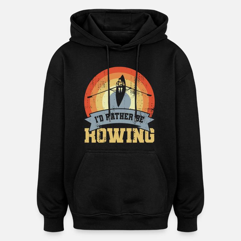 Je préfère ramer - Sweat à capuche oversize unisexe - noir