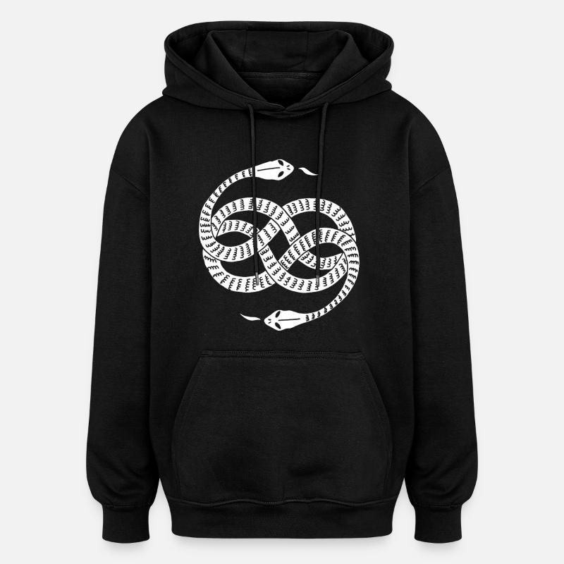 Infinite White Snakes - Oversized Unisex Hoodie - black
