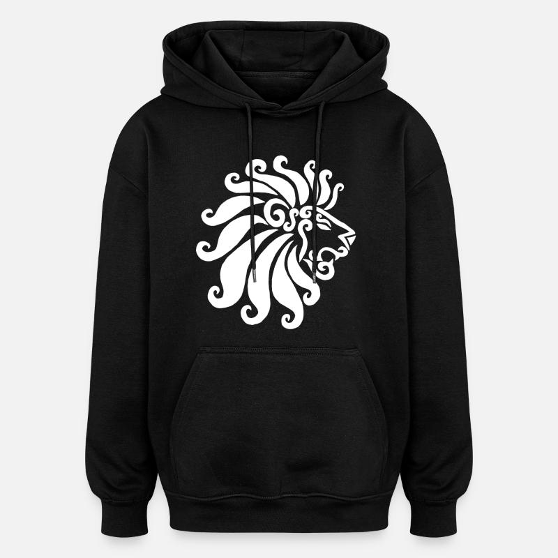 Weißer Löwe - Oversized Unisex Hoodie - Schwarz