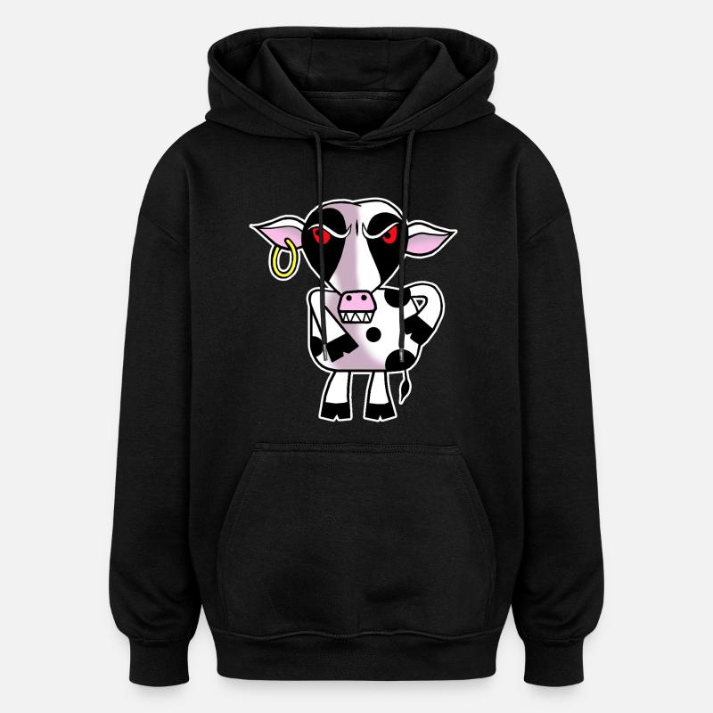 Vache en colère - Sweat à capuche oversize unisexe - noir