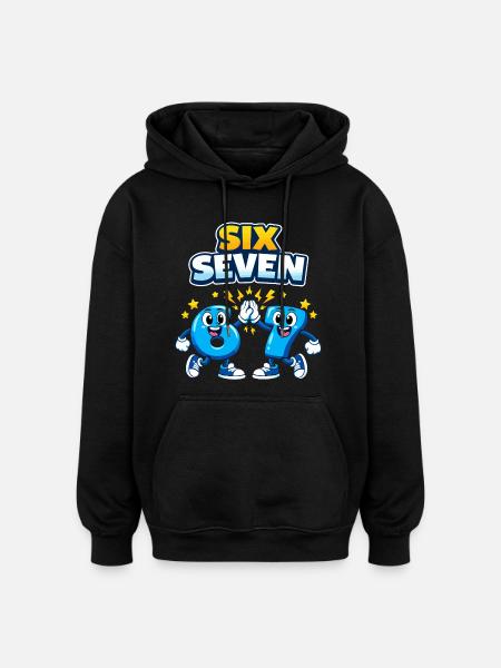 Nummer 67 Seks Syv - 6 7 Memes - Oversize unisex hoodie - sort