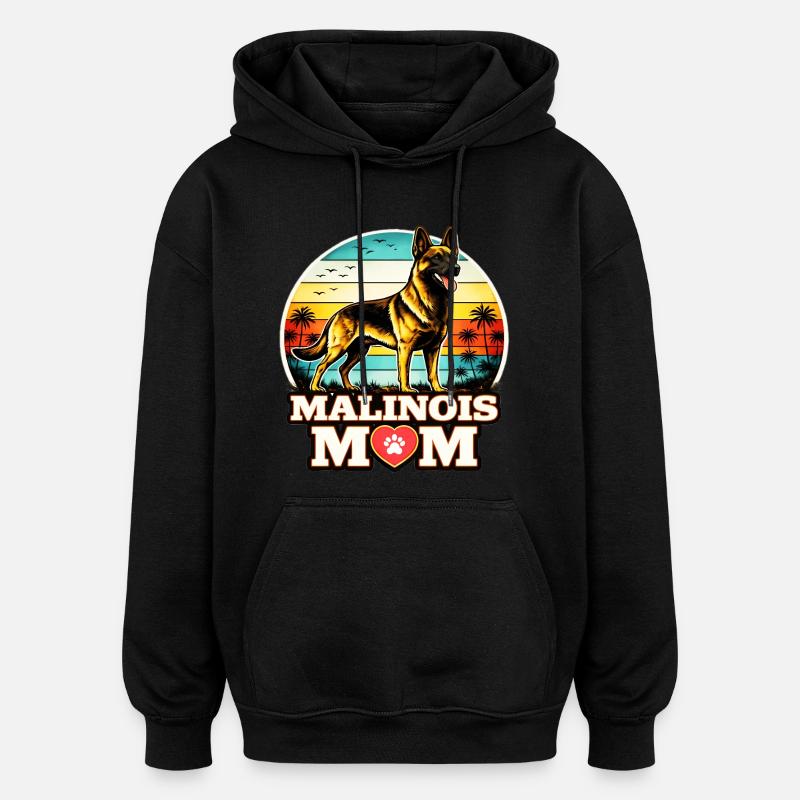 Maman malinoise - Sweat à capuche oversize unisexe - noir