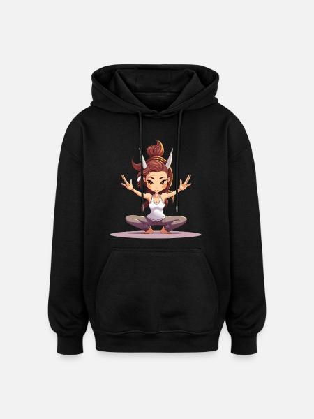 Drachen-Yogi Balance - Oversized Unisex Hoodie - Schwarz