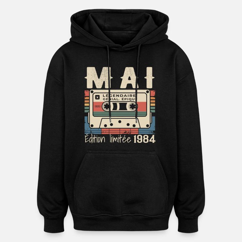 Mai 1984 - Sweat à capuche oversize unisexe - noir