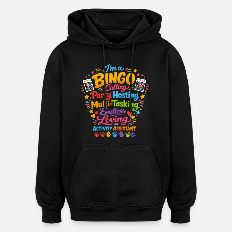 Animation Assistant Bingo Activities Gift - Oversized Unisex Hoodie - black