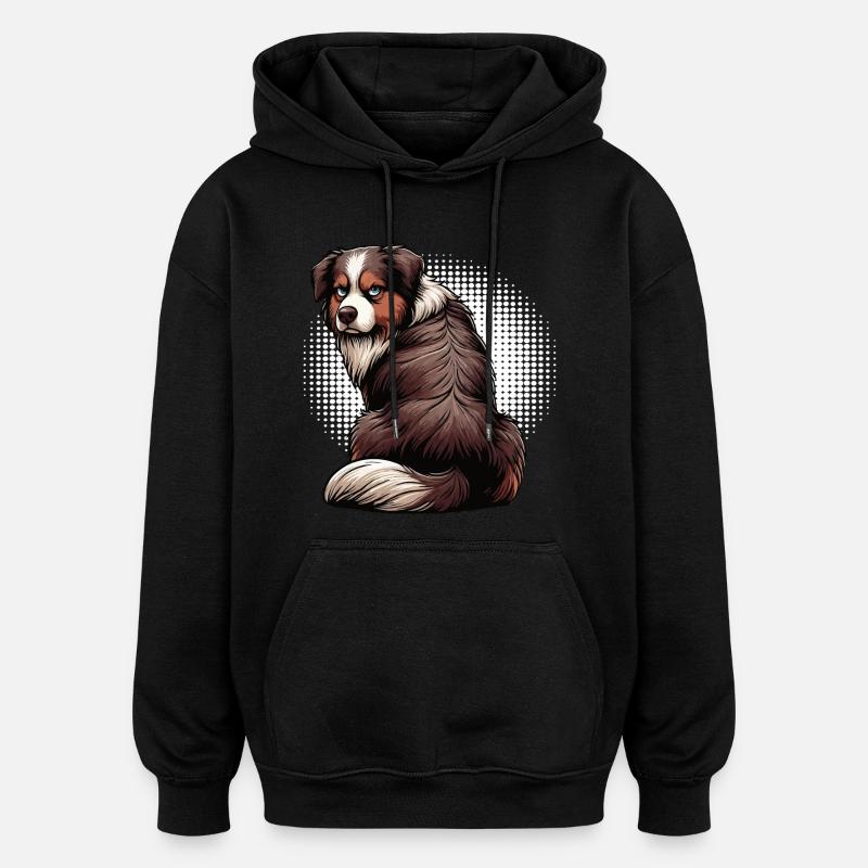 Berger australien Aussie Aussie Propriétaires Aussies - Sweat à capuche oversize unisexe - noir