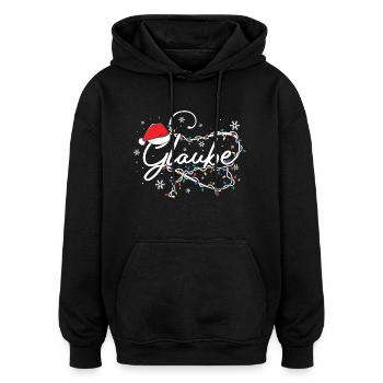 Glaube Weihnachten Christliche Lichterketten - Oversized Unisex Hoodie - Schwarz - Vorne - Noah (186cm)