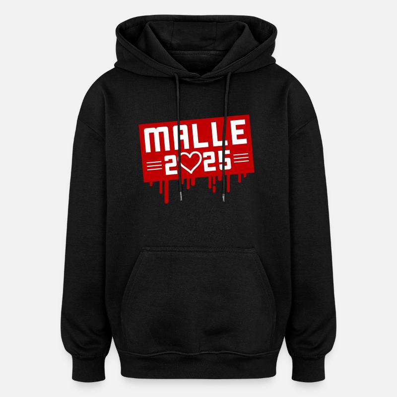 Malle 2025 Coeur - Sweat à capuche oversize unisexe - noir