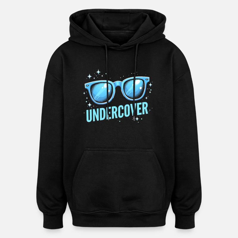 Undercover Costume - Sunglasses Fun - Oversized Unisex Hoodie - black