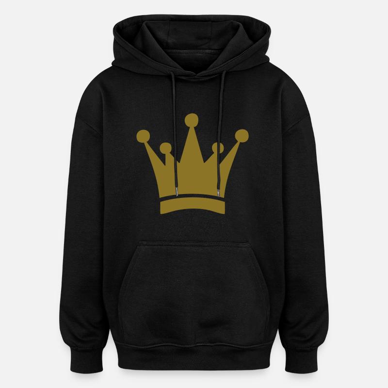 king crown - Sweat à capuche oversize unisexe - noir