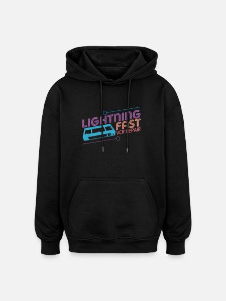 Funny VHS VCR Vintage 90s 80s Shirt Gift - Oversized Unisex Hoodie - black