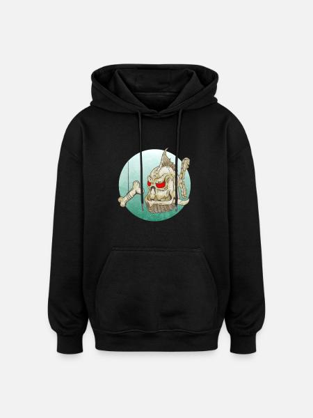 Monster Fish | Fisch - Oversized Unisex Hoodie - Schwarz