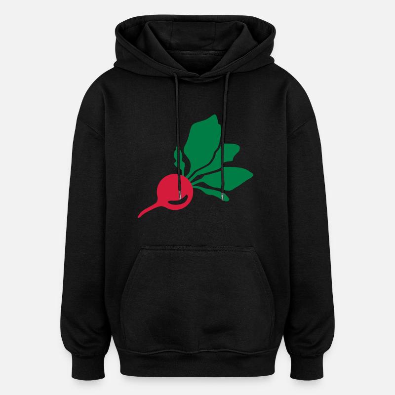 Radieschen - Oversized Unisex Hoodie - Schwarz
