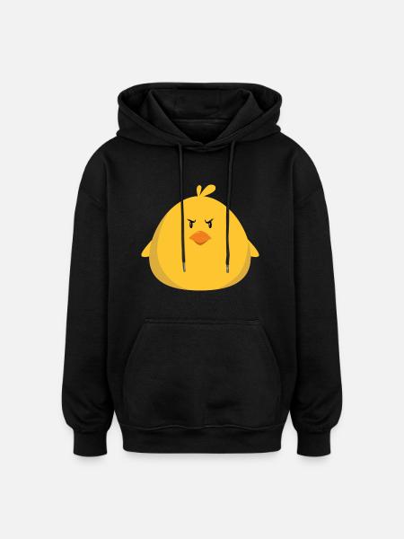 Angry Chick - Oversized Unisex Hoodie - Schwarz