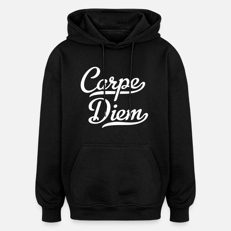 Carpe Diem - Sweat à capuche oversize unisexe - noir