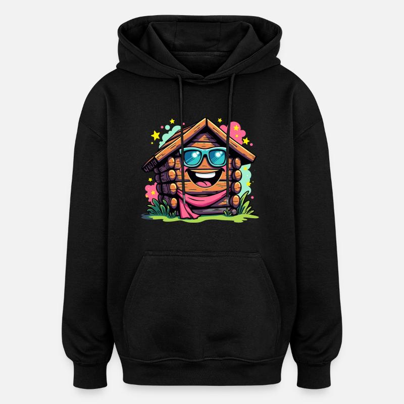 BOIS AMUSANT - Sweat à capuche oversize unisexe - noir