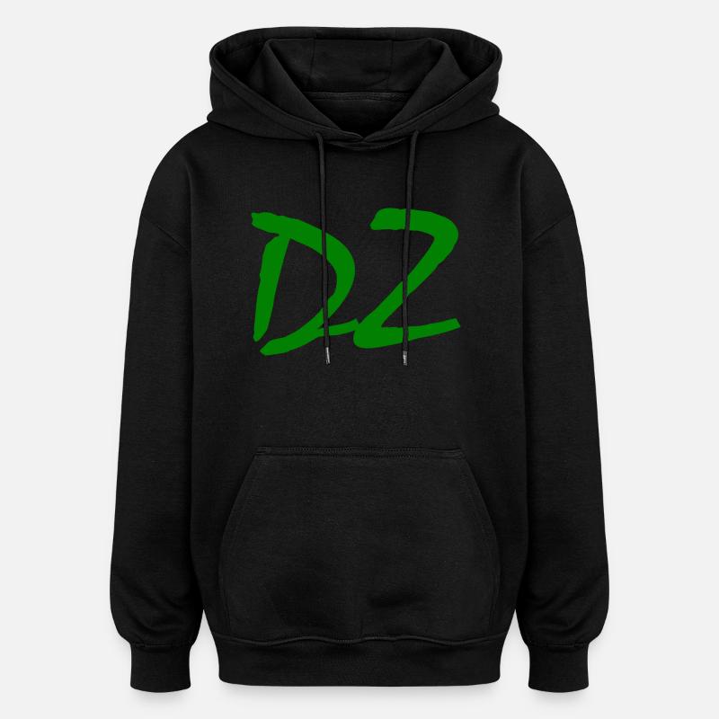 Dz - Sweat à capuche oversize unisexe - noir