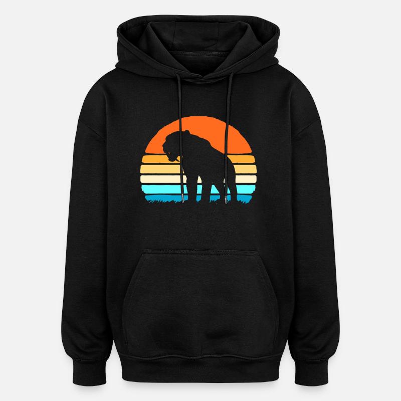 Tigre à dents de sabre - Sweat à capuche oversize unisexe - noir