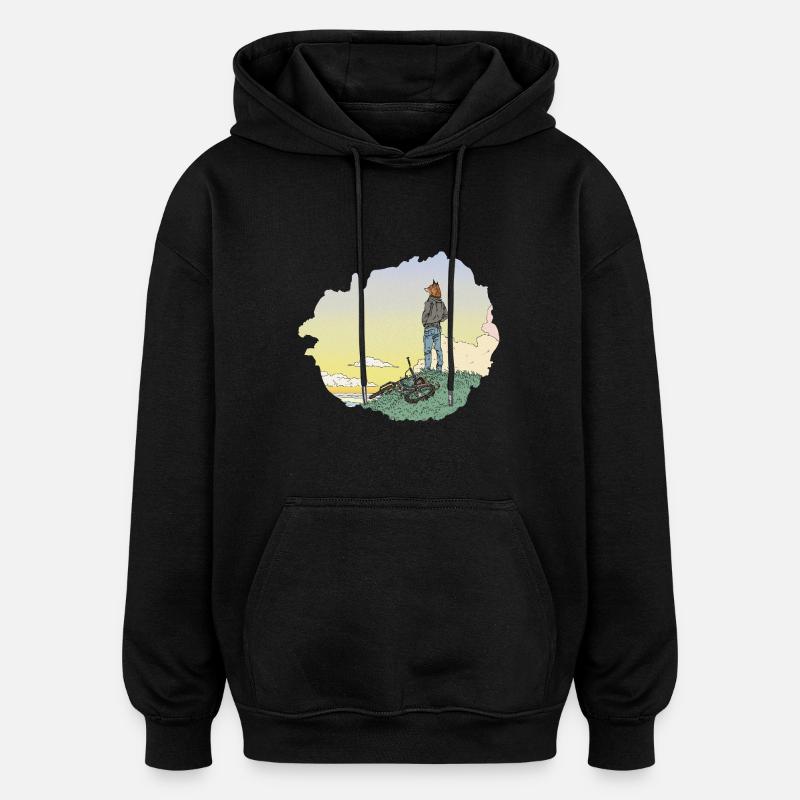 Der junge Fuchs - Oversized Unisex Hoodie - Schwarz