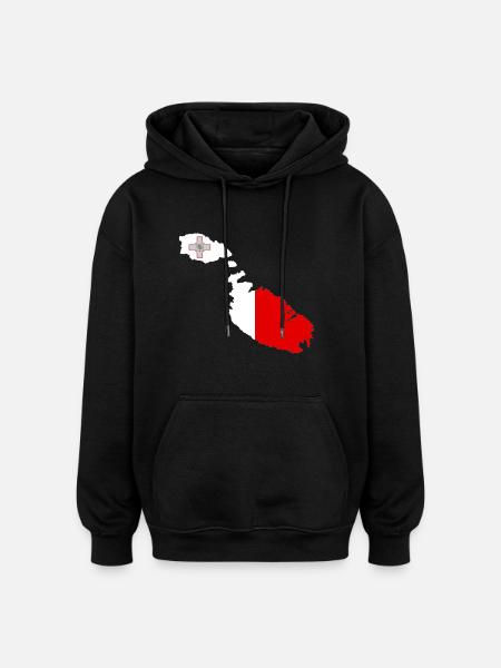 Malte - Sweat à capuche oversize unisexe - noir