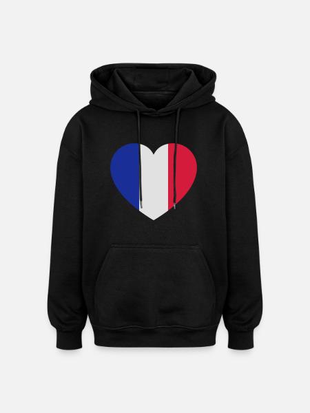france_3col - Oversized Unisex Hoodie - Schwarz