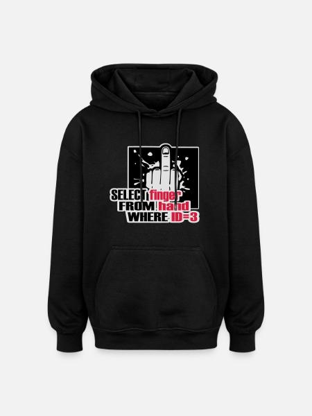 SELECT finger FROM hand - Oversized Unisex Hoodie - black