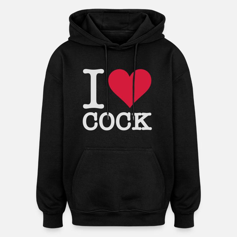 Ich liebe Hahn - Oversized Unisex Hoodie - Schwarz