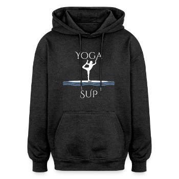 Sup Yoga Stand up paddle Asana Geschenk - Oversized Unisex Hoodie - Anthrazit - Vorne - Noah (186cm)