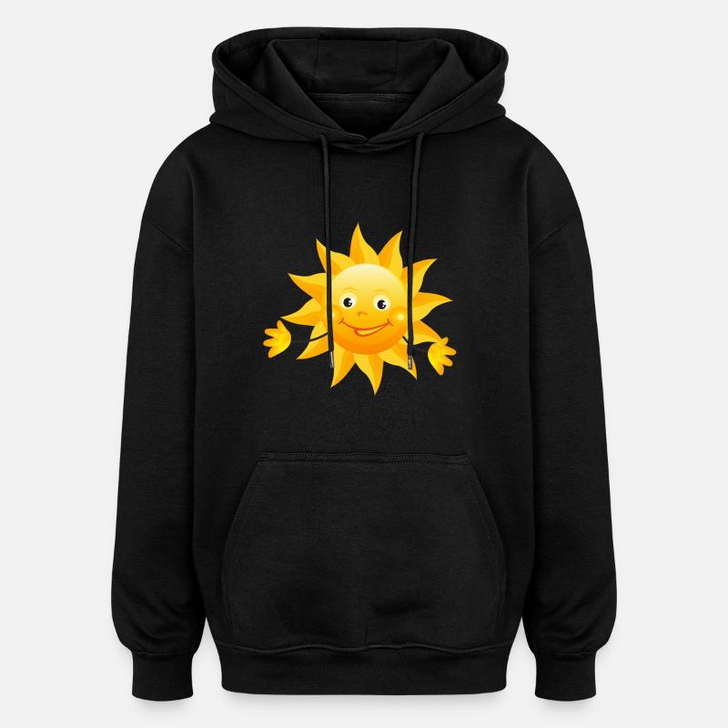 soleil - Sweat à capuche oversize unisexe - noir